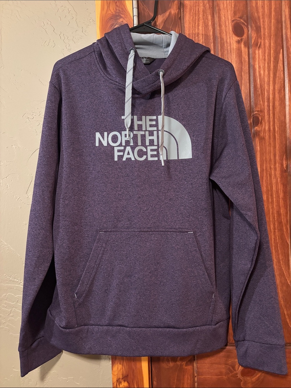 The North Face Men's Heathered Purple Crewneck Hoodie